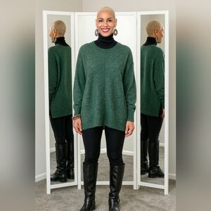 Cozy Slouchy Casual XL Knit Olive Minimalist Preppy Soft Crew Relaxed Pullover